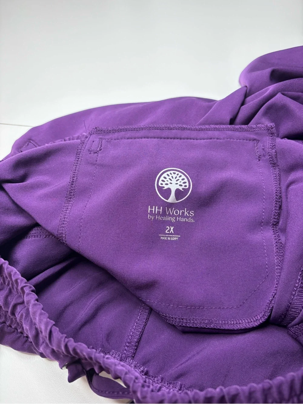 Healing Hands HH Works Women’s Renee Jogger Purple Scrub Pants EUC Size 2X